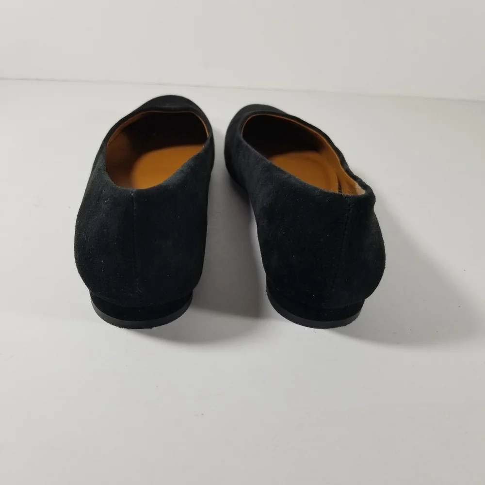 Halston Shoes Women's Size 5.5M Black Suede Leather Linda Flats